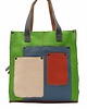 torby na ramię Torebka damska shopper, pojemna, skórzana ze skrawków kolorowa OLIVKA