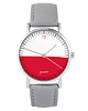 zegarki unisex Zegarek - Polska flaga - skóra, szary