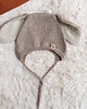 czapki dziecięce Bonetka ręcznie dziergana BUNNY BONNET beż