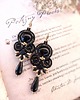 kolczyki soutache Czarne maleństwa kolczyki sutasz z onyksem czarnym