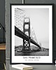 plakaty Plakat  czarno biały - MIASTO SAN FRANCISCO MOST