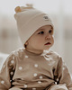 czapki dziecięce Czapka beanie Prążek Kremowa z uszkami