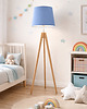lampy do pokoju dziecka Drewniana lampa podłogowa na 3 nogach dla dzieci ARUBA KIDS z abażurem