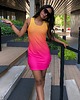 sukienki mini damskie Dr.Crow Sukienka Slim Ombre Yellow Pink