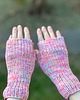 rękawiczki damskie Kolorowe wełniane  mitenki  różowa posypka mix
