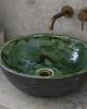 umywalki Umywalka Ceramiczna Nablatowa Ręcznie Robiona w Ciemnej Butelkowej Zieleni
