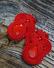 kolczyki soutache Czerwone kolczyki soutache