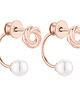kolczyki pozłacane Kolczyki z węzełkami z różowego złota z perłami SWAROVSKI CRYSTAL