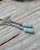 kolczyki wire wrapping Chalcedony na łańcuszku - kolczyki