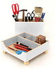 organizery Organizer - zestaw na biurko biały - do szkoły