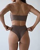 stroje kąpielowe i kostiumy kąpielowe damskie Chia Dół - Mokka Dół kąpielowy bikini z wysokim stanem