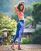 legginsy Boho Navy Floral Leggins