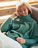 swetry damskie  IRBIS Szałwiowy Wełniany Sweter Oversize z Golfem 100% Wełny Merino RWS