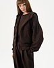 bluza z kapturem damska Brązowa bluza oversize krótka