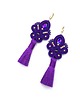 kolczyki soutache Kolczyki sutasz z chwostami fioletowe długie eleganckie wieczorowe Cosima
