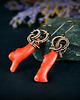 kolczyki wire wrapping Kolczyki wire wrapping z koralem