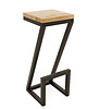 stołki Hoker barowy loftowy drewno dębowe stal, ręczna produkcja,