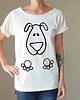 t-shirt damskie Piesek łapki Biały Oversize