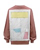bluza bez kaptura damska Różowa bluza z geometryczną grafiką