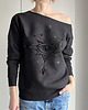 bluza bez kaptura damska Gruby Oversize Oko Mandala Czarna Max Z
