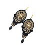 kolczyki soutache Kolczyki sutasz czarne ze złotem barokowe wieczorowe eleganckie Flavia