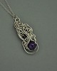 wisiory Oryginalny wisiorek ametyst wire wrapping