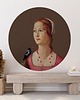 tapety i naklejki ścienne Mural DOTS Kobieta ze sroką- okrągła dekoracja ścienna