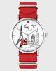 zegarki damskie Zegarek - Time to travel - czerwony, nato
