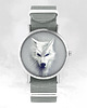 zegarki unisex Zegarek - Biały wilk - szary, nylonowy