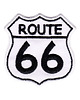naszywki na ubrania Naszywka naprasowanka ROUTE 66 BIAŁA termoprzylepna haft 6x6,3cm