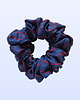 gumki do włosów Scrunchie MIDI granatowa w czerwone paseczki