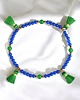 bransoletki z kamieni naturalnych NA NOGĘ : summer collection : jadeit i chwosty : chabrowo-zielona