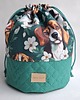 kosmetyczki Kosmetyczka worek duży  "beagle i kwiatki"