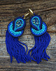 kolczyki soutache Kobaltowo-turkusowe kolczyki sutasz