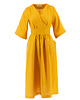 sukienki midi damskie Sukienka Lniana Mustard
