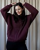 bluza bez kaptura damska Bomberka Sporty Chic Wino