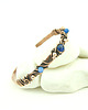 bransoletki wire wrapping Miedziana bransoleta mankietowa z lapis lazuli