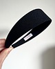 opaski do włosów Jedwabna płaska opaska do włosów Black Silk - szerokość 4 cm