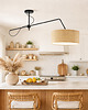 lampy wiszące Czarna lampa sufitowa z regulowanym ramieniem nad stół RIO BOHO