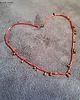 chokery BOHO delikatny naszyjnik z drobnych czerwonych koralików z przywieszkami