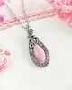 wisiory Naszyjnik Jadeit Różowy stal chirurgiczna wisiorek handmade wirewrapping