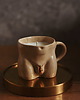 świece zapachowe Świeca sojowqa ADAM ART GOLD ceramiczna z uszkiem 140 ml - beżowa