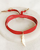 bransoletki skórzane Mini feather red