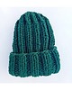 czapki damskie Czapka beanie  z wełną  leśna zieleń