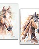 grafiki i ilustracje Obraz ręcznie malowany "Konie" zestaw 2 szt