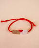 bransoletki - inne Mini bransoletka tkana na krośnie z czerwienią