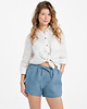 szorty damskie Lniane spodenki BLOOM dusty blue