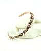 bransoletki wire wrapping Miedziana bransoleta mankietowa z rubinem