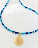 chokery Grecki Naszyjnik choker niebieskie koraliki