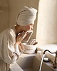 dodatki - łazienka - różne Muślinowy turban na włosy beżowy